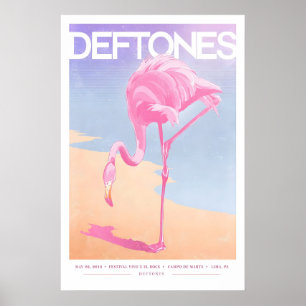 Póster de Deftones Gig Pink Flamingo Art Print (A3