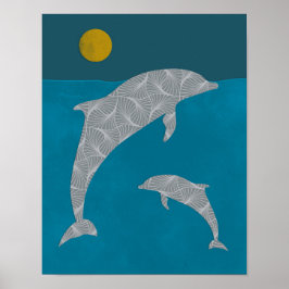 Poster de delfines, decoración de paredes de delfi