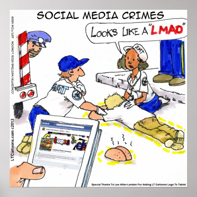 Póster de delitos divertidos en redes sociales (Frente)