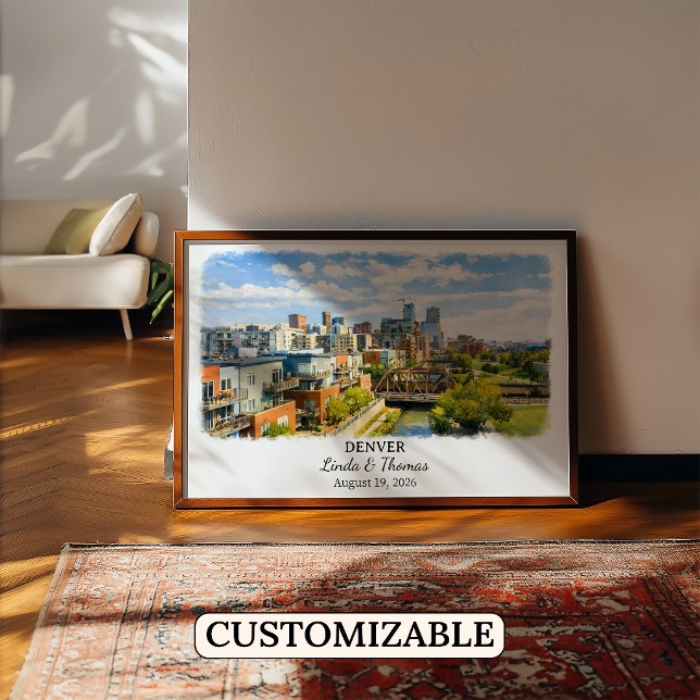 Póster de Denver Colorado, Acuarela, Personalizado (Subido por el creador)