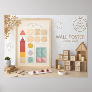 Póster de desarrollo cognitivo Montessori