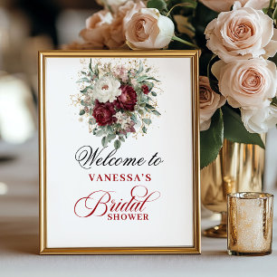 Póster de Despedida de Soltera Burgundy Tinte Rojo