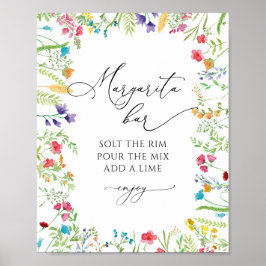 Póster de despedida de soltera con flores silvestr