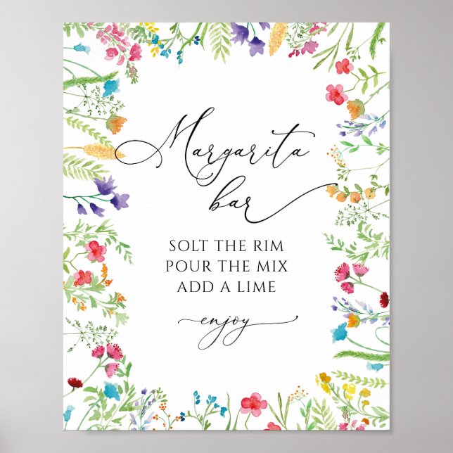 Póster de despedida de soltera con flores silvestr (Frente)