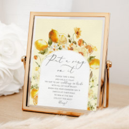 Póster de despedida de soltera con limón floral no