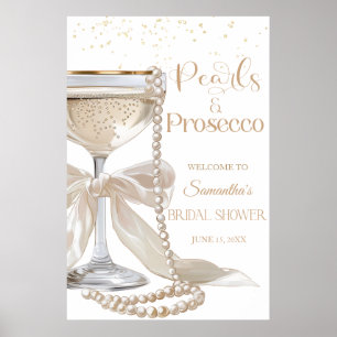 Póster de Despedida de Soltera con Perlas Elegante