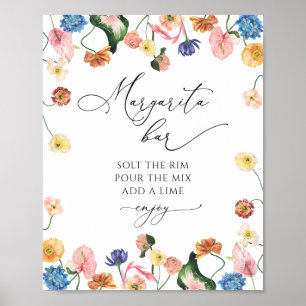 Póster de despedida de soltera floral de barra de 