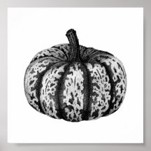 Póster de dibujo con puntos de tinta de calabaza d