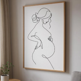 Póster de dibujo de arte de línea abstracta minima