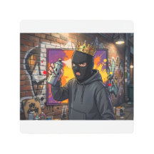 Póster de dibujos animados del rey del graffiti ur