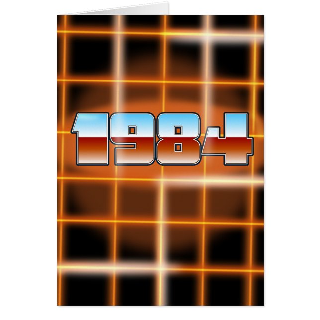 Póster de dibujos animados electrónicos de 1984. (Frente)