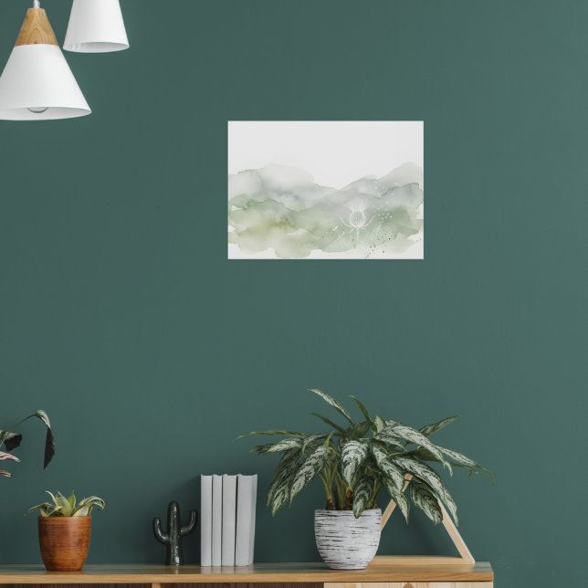 Póster de Diente de León de Montaña Verde Suave (Salón 1)