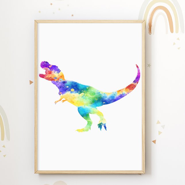 Póster de dinosaurio colorido para habitación de n (Subido por el creador)