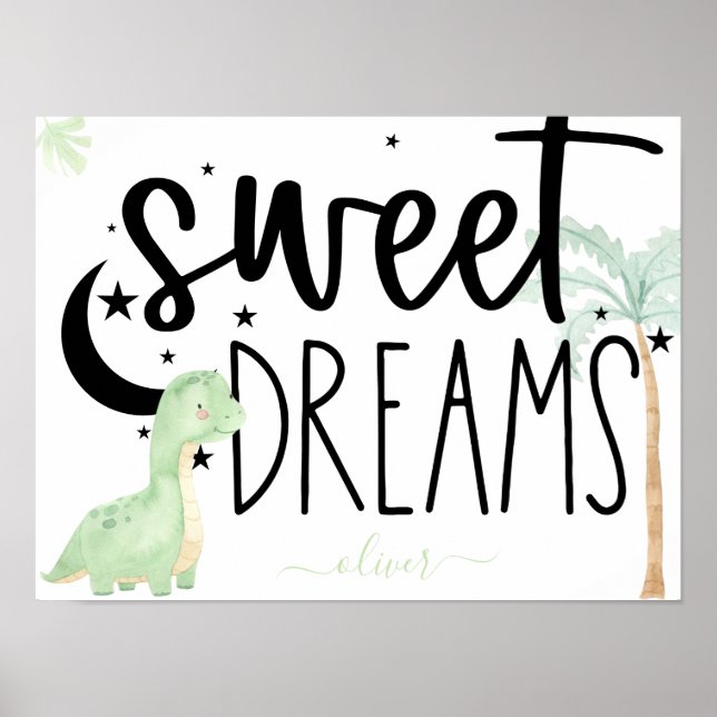 Póster de Dinosaurio de Dulces Sueños (Frente)