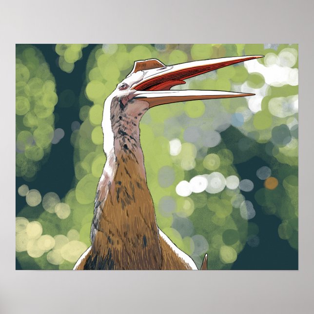 Póster de dinosaurio - Quetzalcoatlus (Frente)