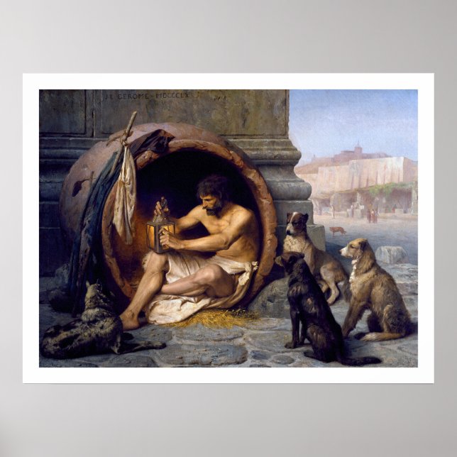 Poster de Diogenes y Perros Impresión de Gérôme (Frente)