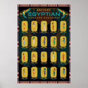 Póster de dioses y diosas del Antiguo Egipto