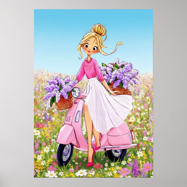 Póster de diseño de flores de primavera (Frente)