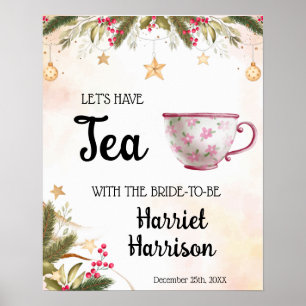 Póster de diseño de Navidad para té de bienvenida 