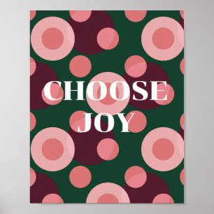 Póster de diseño retro, elige la alegría
