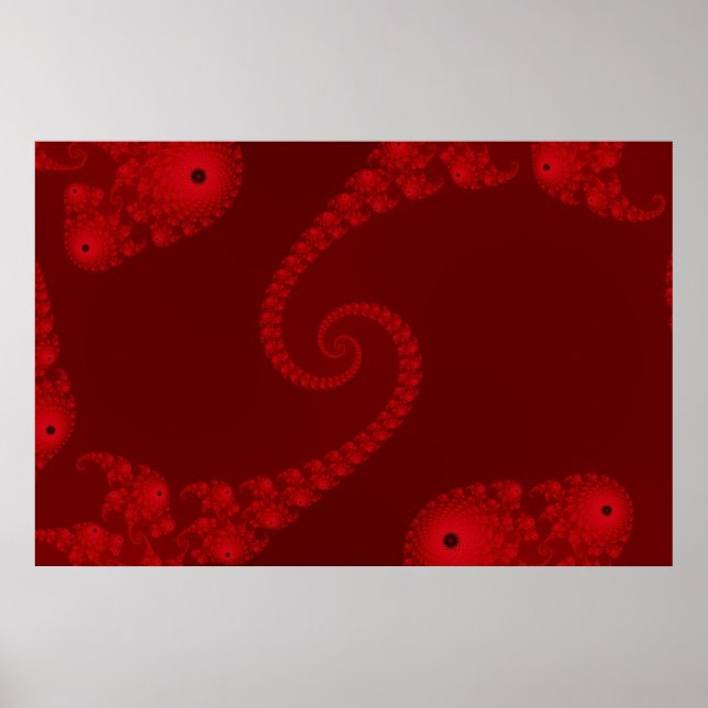 Póster de Doble Espiral Rojo Profundo (Frente)