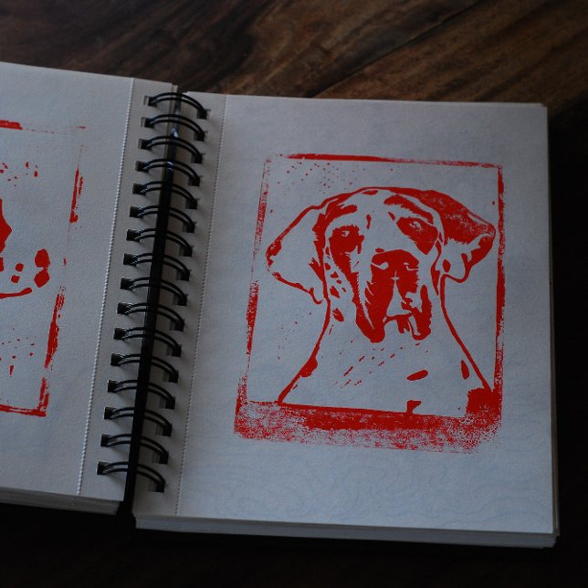 Póster de Doggen Esra Moderna (Real linocut print as entry art for this digital version!)