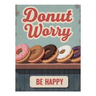 Póster de Donut Vintage – Arte de Pared de Postre