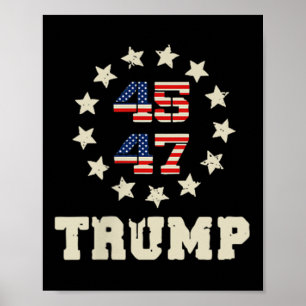 Póster (De Dos Partes) Trump 2025 Qr 45_47 Divertido Trum