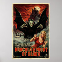 Póster de Drácula Arte espeluznante de terror góti