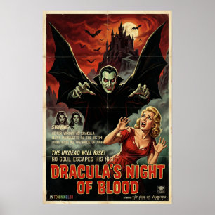 Póster de Drácula Arte espeluznante de terror góti