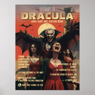 Póster de Drácula Arte Gótico de Vampiros Terror O