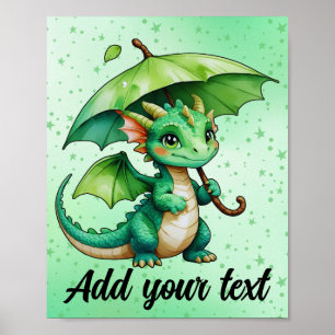 Póster de dragón bebé 8x10