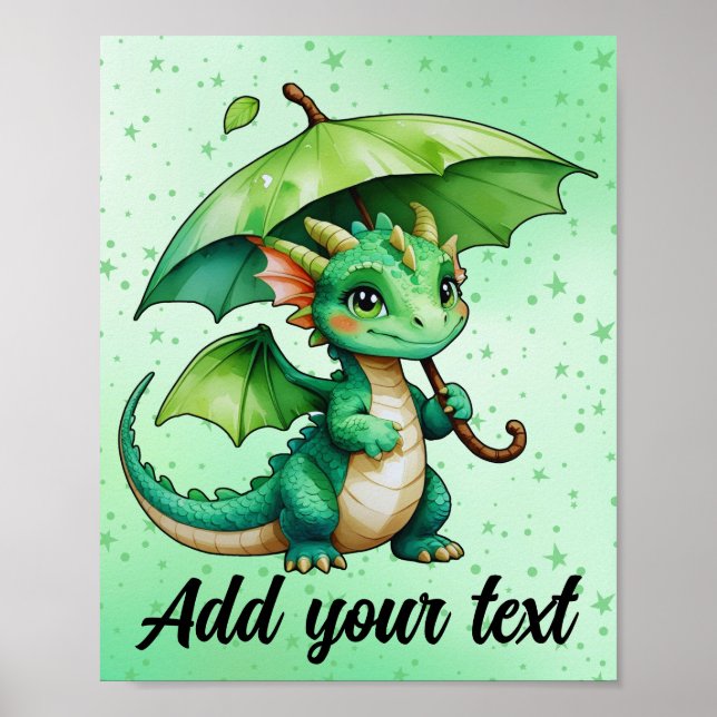 Póster de dragón bebé 8x10 (Frente)