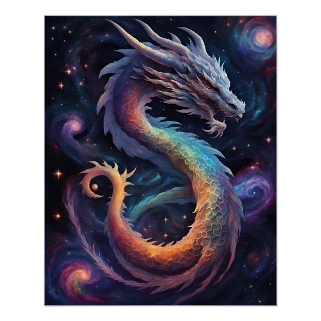 póster de dragón cósmico (Anverso)
