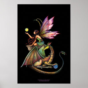 Póster de dragón de hada gótica Orbes de dragón