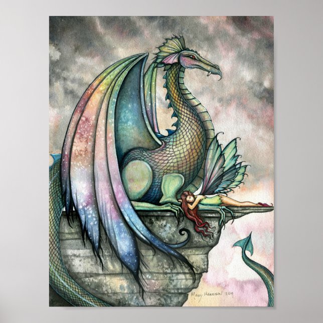 Póster de Dragón Hada Protector por Molly Harrison (Frente)