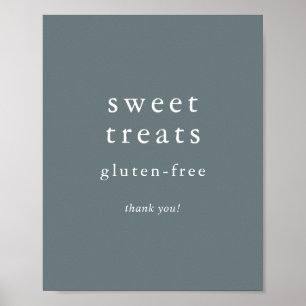 Póster de Dulces Tratamientos Boho Azul Polvorient