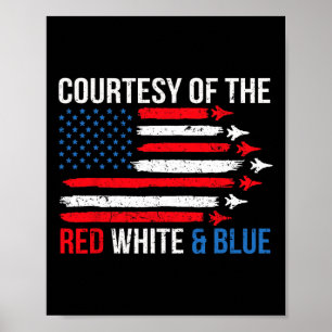 Póster De El Rojo Blanco Y Azul 4 De Julio 
