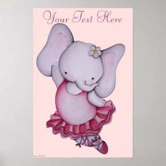 Póster de elefante bailarina para niños