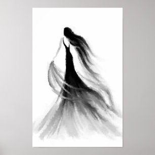 Póster de Emociones de Mujer Corriendo Pintura en 