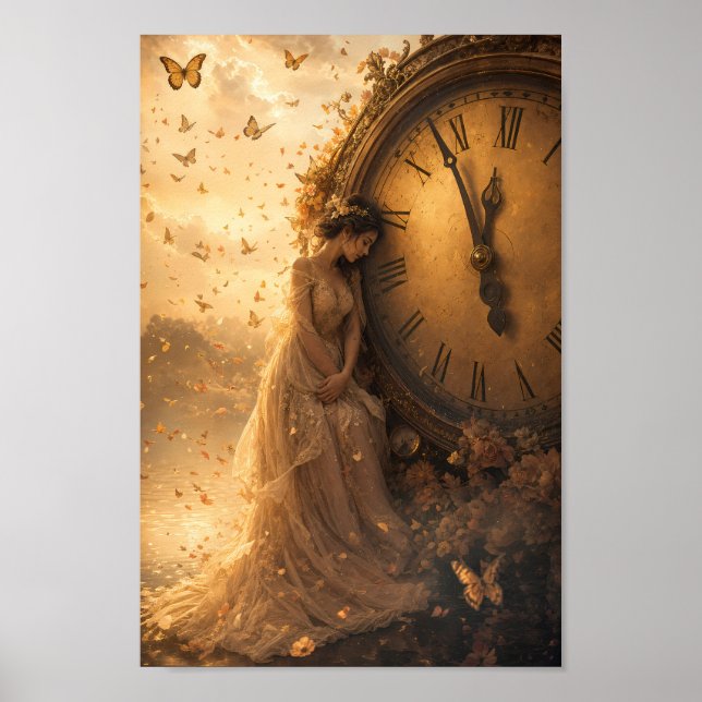 Póster de encantamiento de relojero de hora dorada (Frente)
