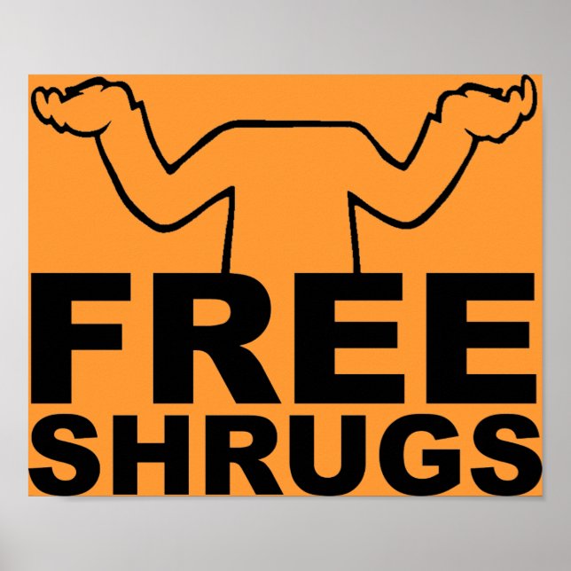 Póster de encogimientos de hombros gratis (Frente)