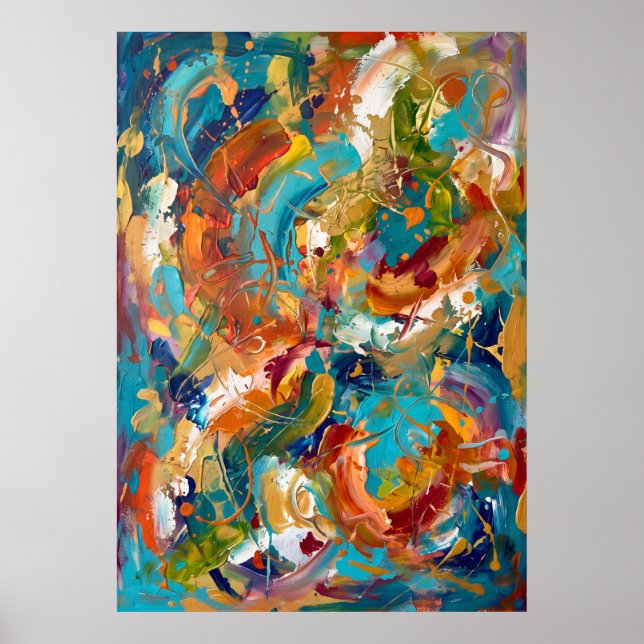 Póster de Energía Abstracto Colorido (Frente)