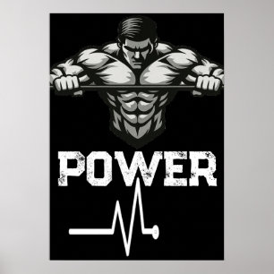 Poster de energía vendimiosa Arte Gimnasio hardcor