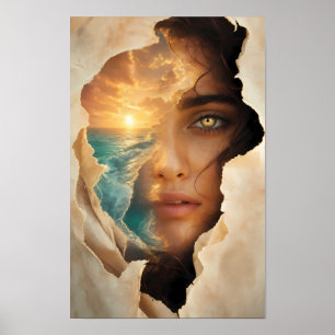 Póster de Ensoñación del Mar Dorado a Través de Su