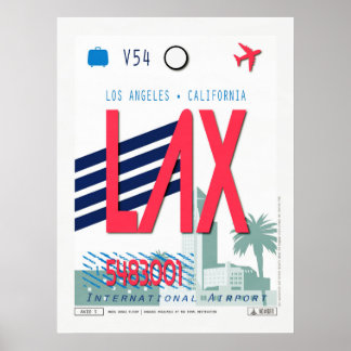 Póster de equipaje del aeropuerto de Los Ángeles