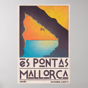 Póster de escalada en Es Pontas Retro Mallorca Via
