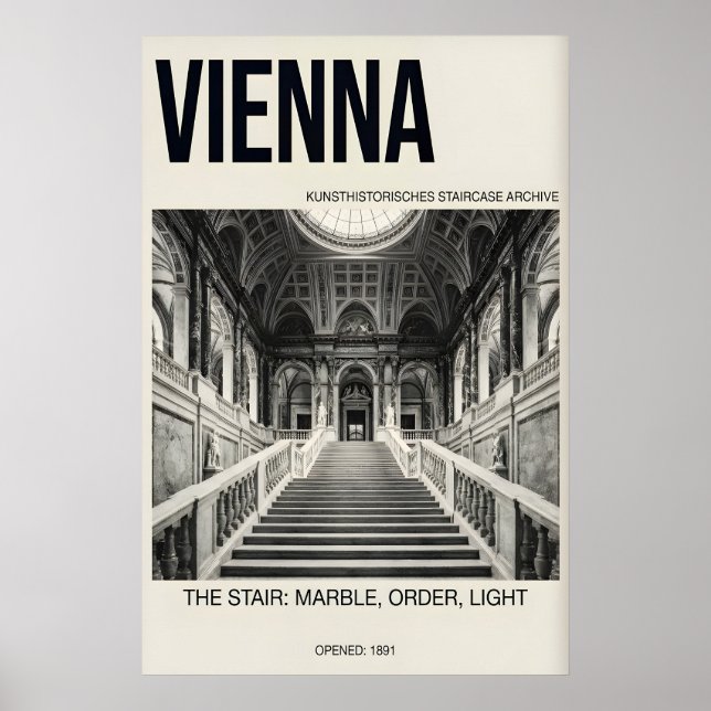 Póster de Escalera de Mármol Viena Arquitectura (Frente)
