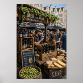 Póster de escena de degustación de cerveza en el m