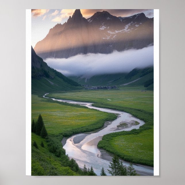 Póster de escena natural | Arte para pared de mont (Frente)